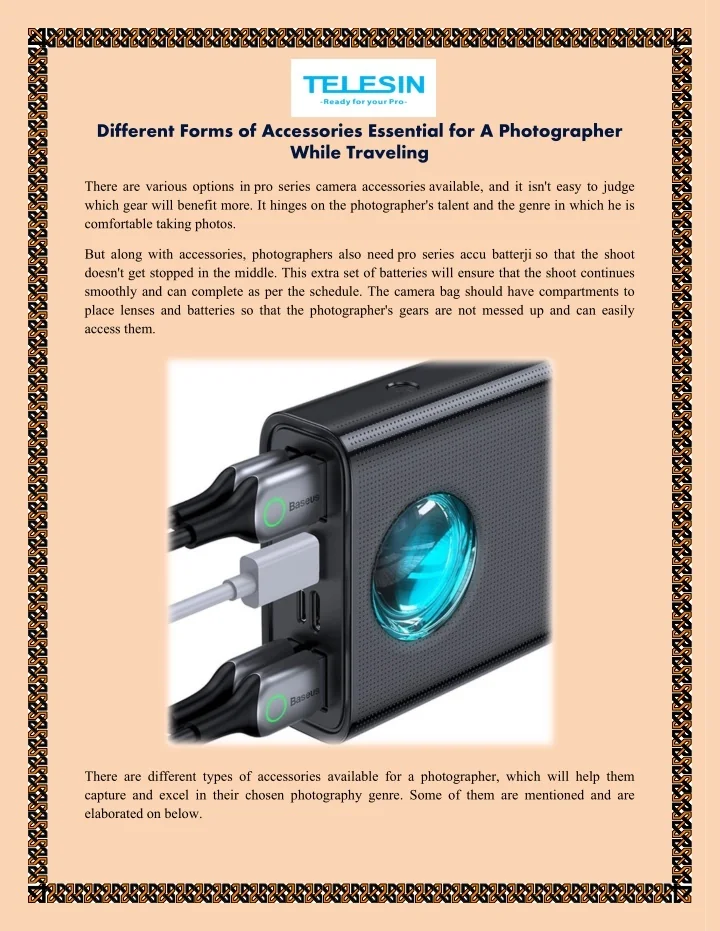 PPT Different Forms of Accessories Essential for A Photographer While