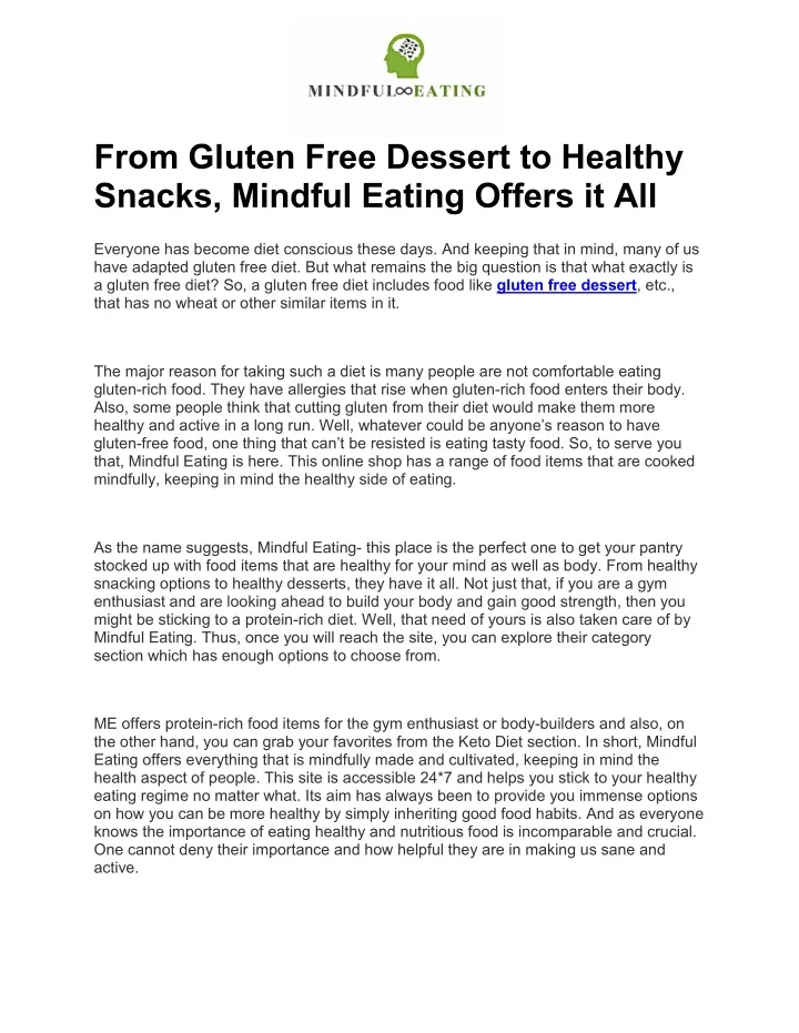 from gluten free dessert to healthy snacks