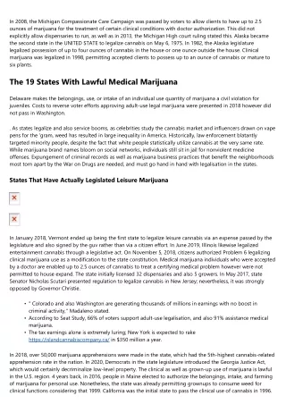 Cannabis Legislations By State In 2021