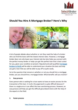 Should You Hire A Mortgage Broker