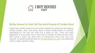 We buy houses for cash | Brandobuyshouses