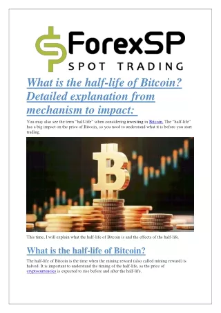 what is the half life of bitcoin detailed
