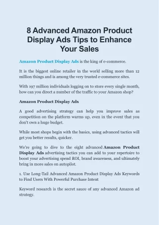 8 advanced amazon product display ads tips