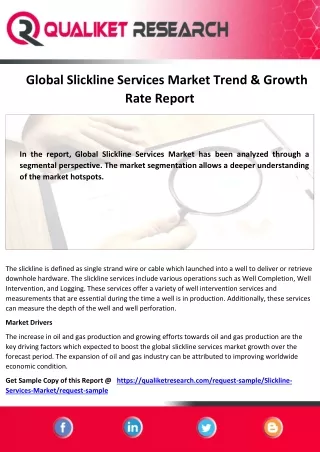global slickline services market trend growth
