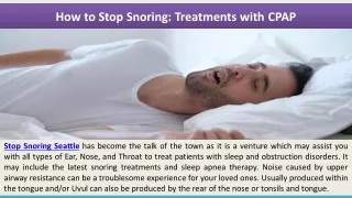 How to Stop Snoring Treatments with CPAP