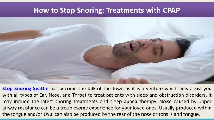 how to stop snoring treatments with cpap