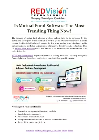 is mutual fund software the most trending thing
