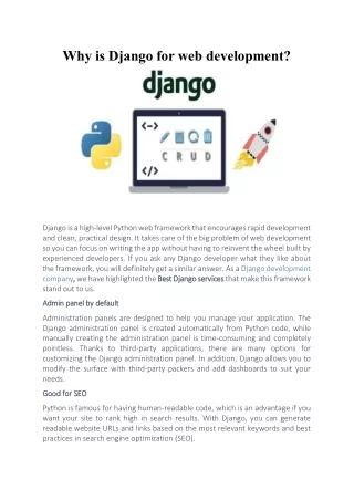 why is django for web development