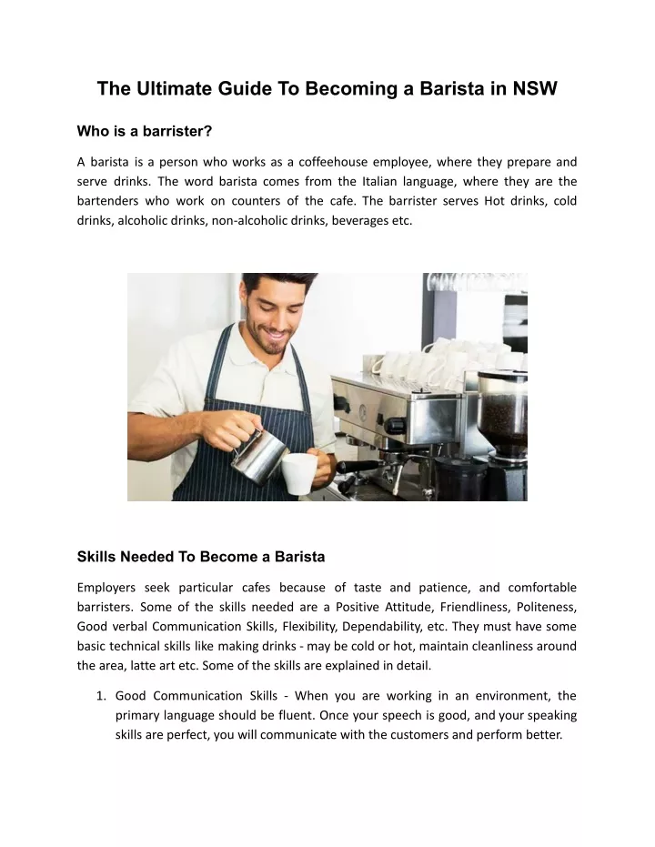 the ultimate guide to becoming a barista in nsw