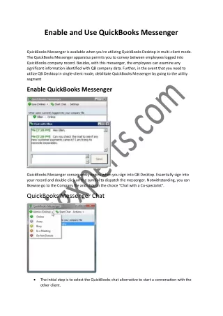 Methods to Enable and Disable QuickBooks Messenger