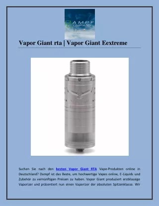 Vapor Giant rta | Vapor Giant Eextreme