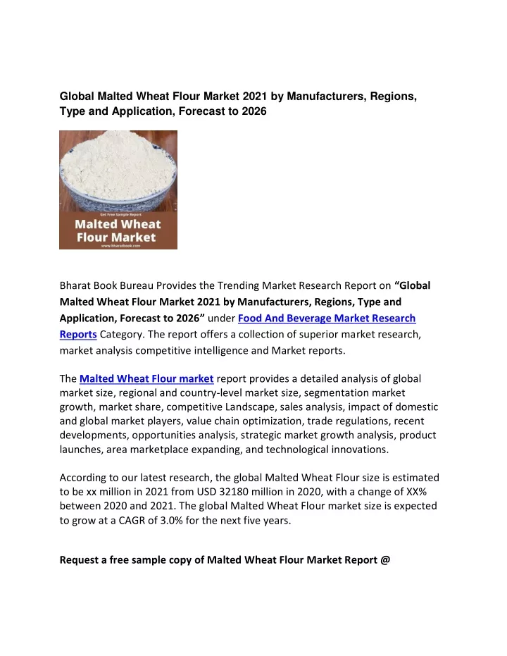 global malted wheat flour market 2021