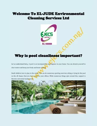 Keep your pool clean and hygienic EJECS