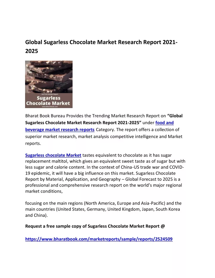 global sugarless chocolate market research report