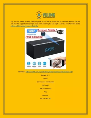 Indoor Outdoor Camera System Australia  Vulink.com.au