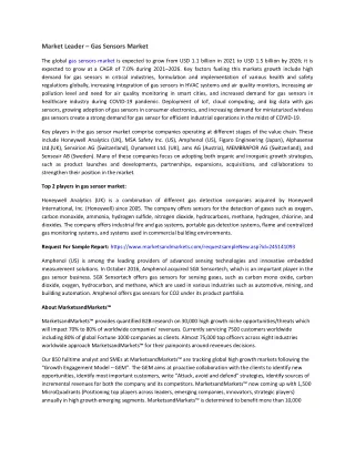 market leader gas sensors market