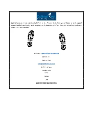 Optimal Feet San Antonio  Optimalfeetsa.com