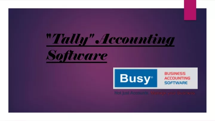 tally accounting software