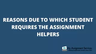 reasons due to which student requires