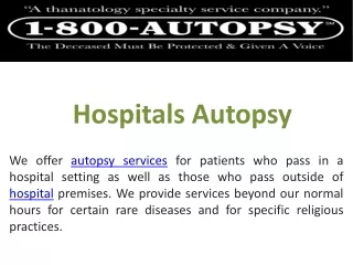Hospitals Autopsy