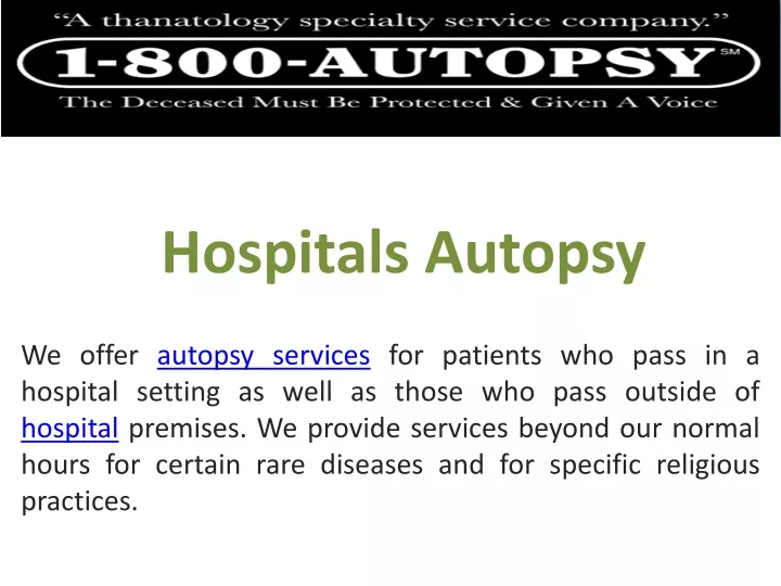 hospitals autopsy