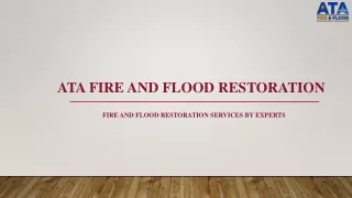 Water Damage Clean Up Company - ATA Fire and Flood Restoration