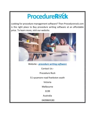 Procedure Writing Software | Procedurerock.com