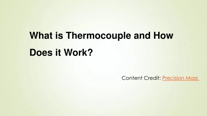 what is thermocouple and how does it work