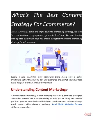 what s the best content strategy for ecommerce
