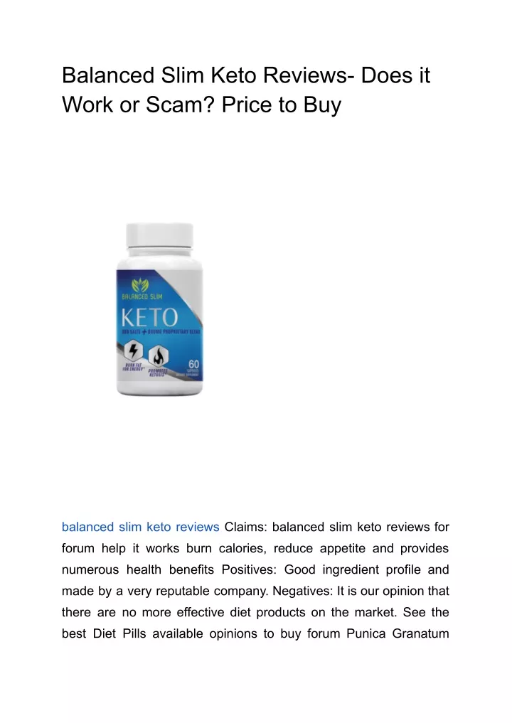 balanced slim keto reviews does it work or scam