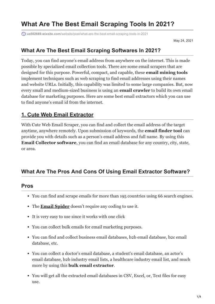 what are the best email scraping tools in 2021