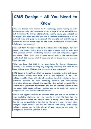 cms design all you need to know
