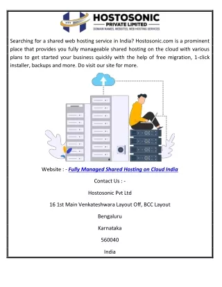 Fully Managed Shared Hosting on Cloud India  Hostosonic.com