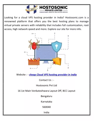 Cheap Cloud VPS Hosting Provider in India  Hostosonic.com