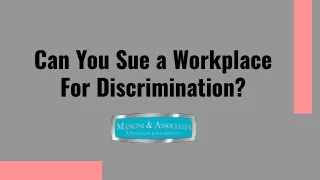 Can You Sue a Workplace For Discrimination?