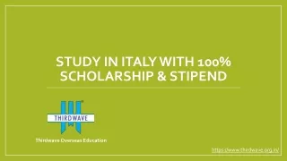 study in italy with 100 scholarship stipend