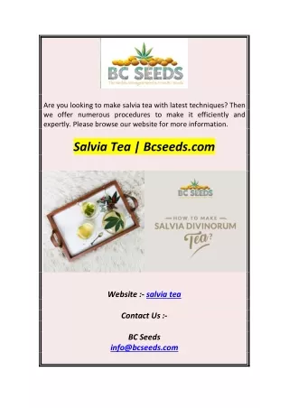 are you looking to make salvia tea with latest