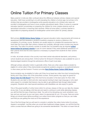 online tuition for primary classes