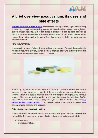 Buy Cheap Valium online in USA