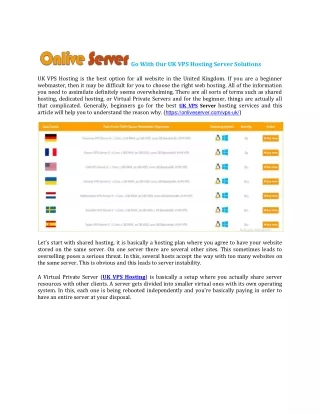 go with our uk vps hosting server solutions