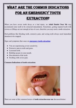 what are the common indications what