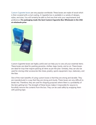 custom cigarette boxes are very popular worldwide