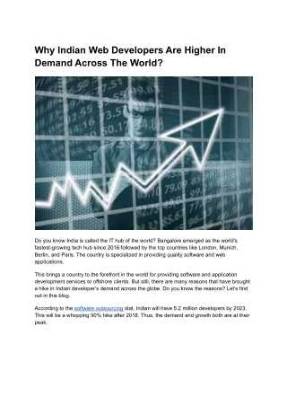why indian web developers are higher in demand