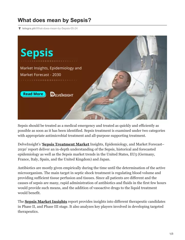 what does mean by sepsis