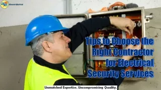 Tips to Choose the Right Contractor for Electrical Security Services
