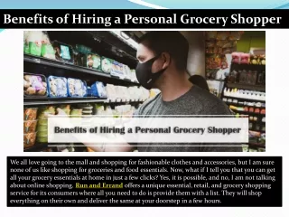 Benefits of Hiring a Personal Grocery Shopper