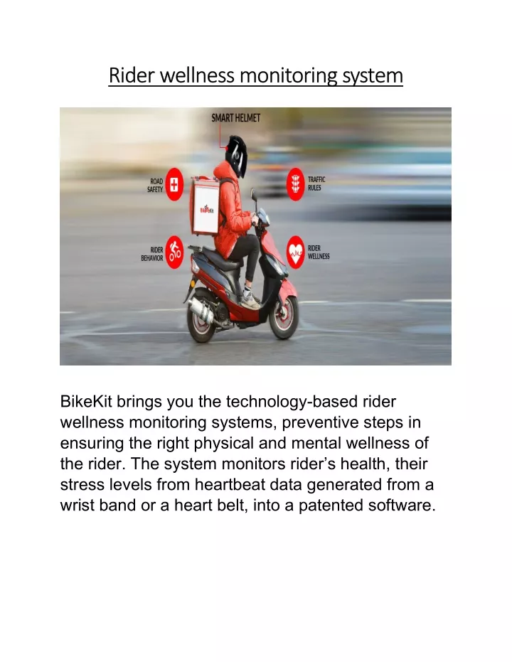 rider wellness monitoring system rider wellness