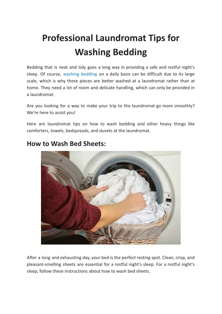 professional laundromat tips for washing bedding