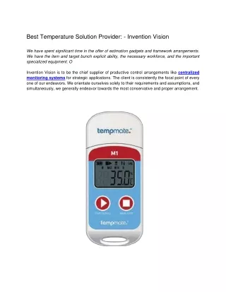 best temperature solution provider invention