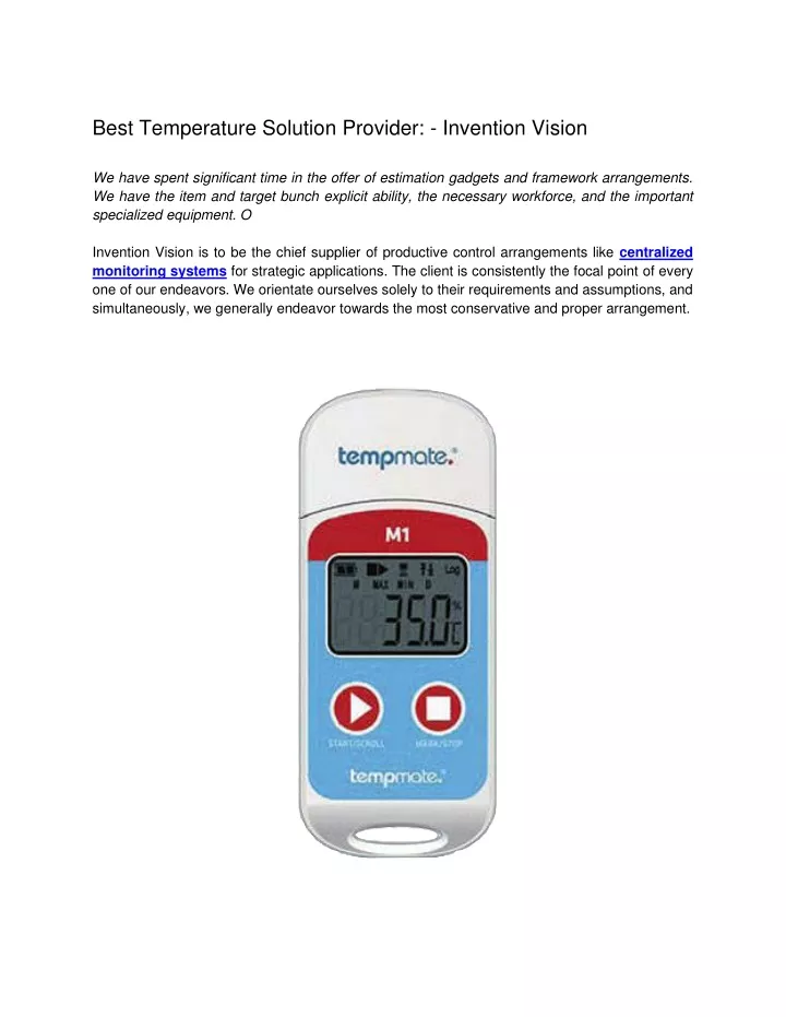 best temperature solution provider invention